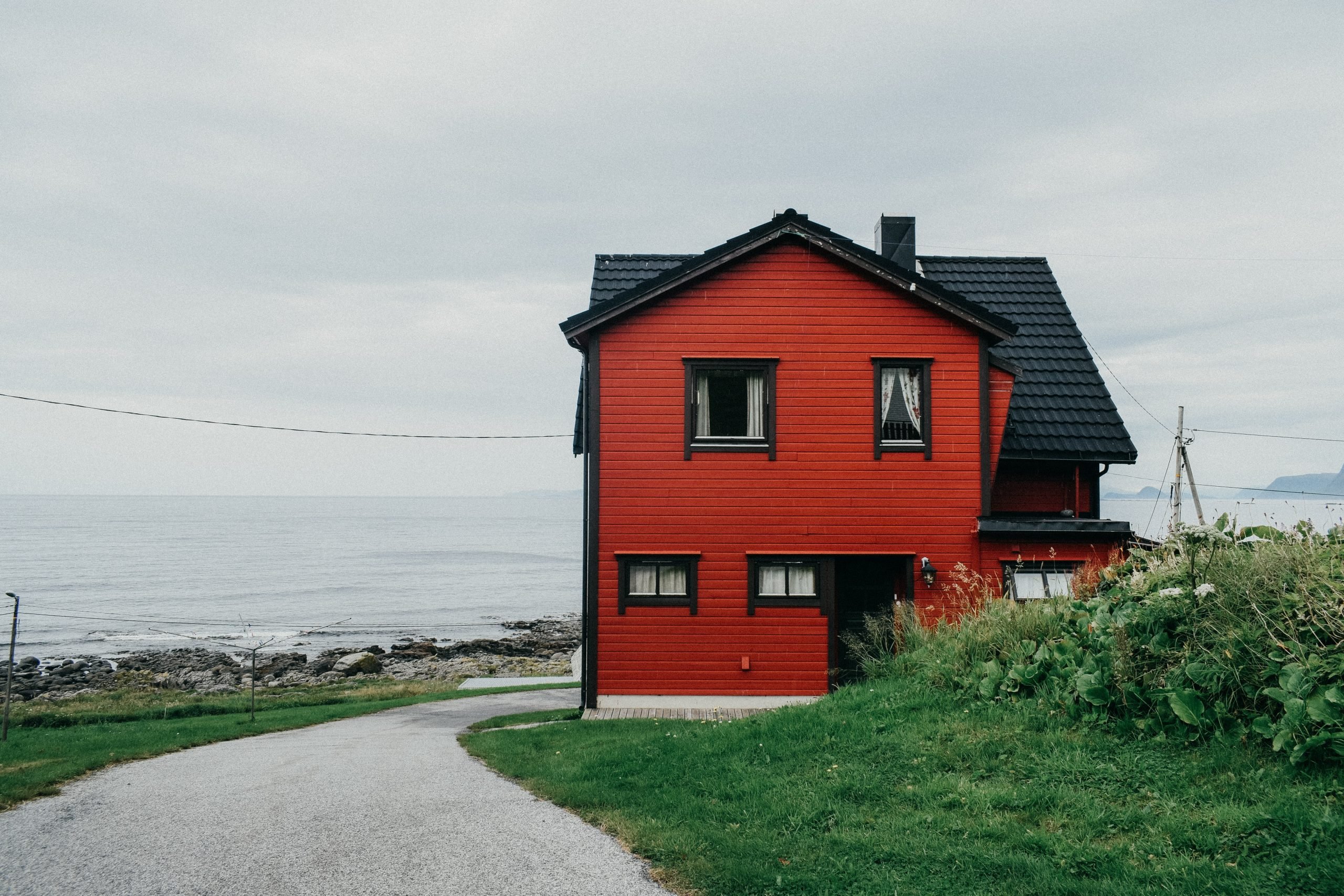 A house on the side of a road