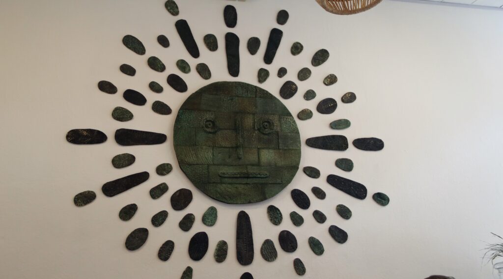 sun decoration on a wall