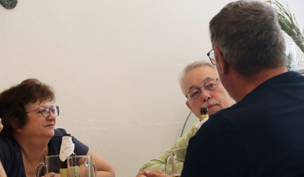 people having a conversation