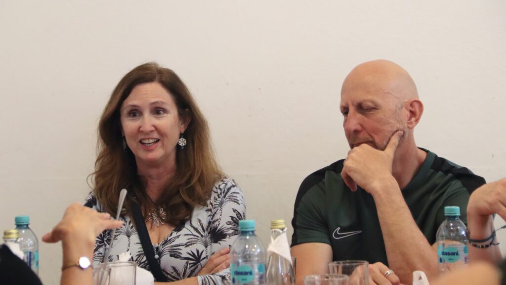 two people at a table