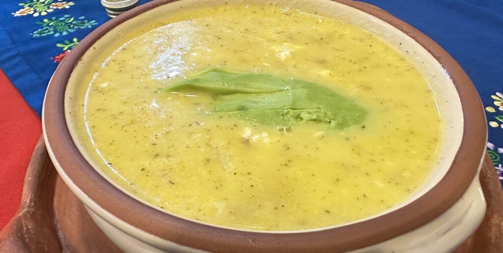 corn soup with avocado