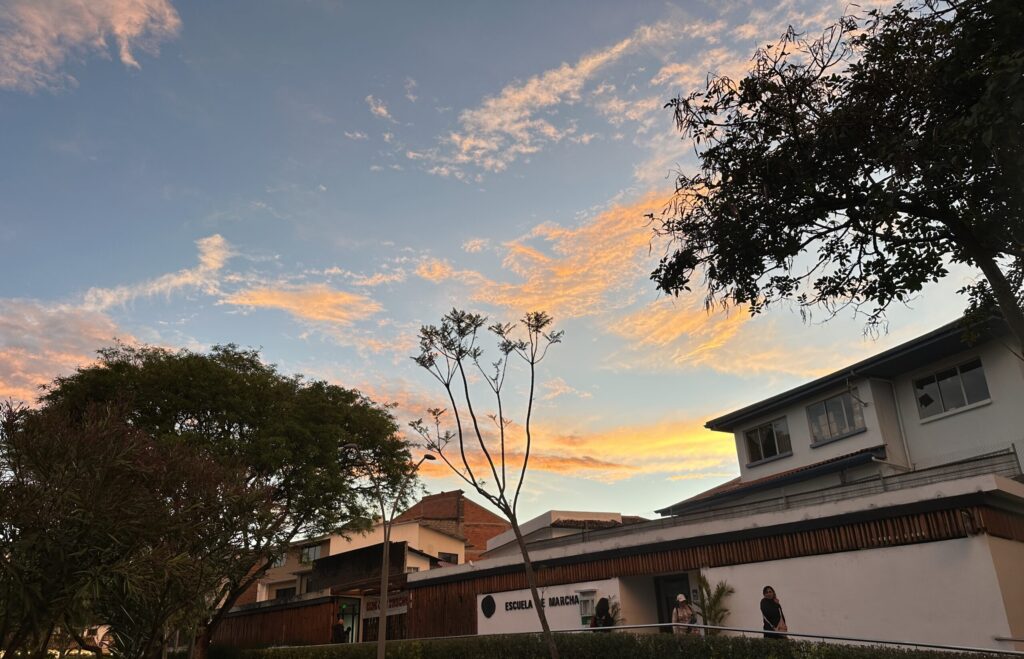sunset over some homes