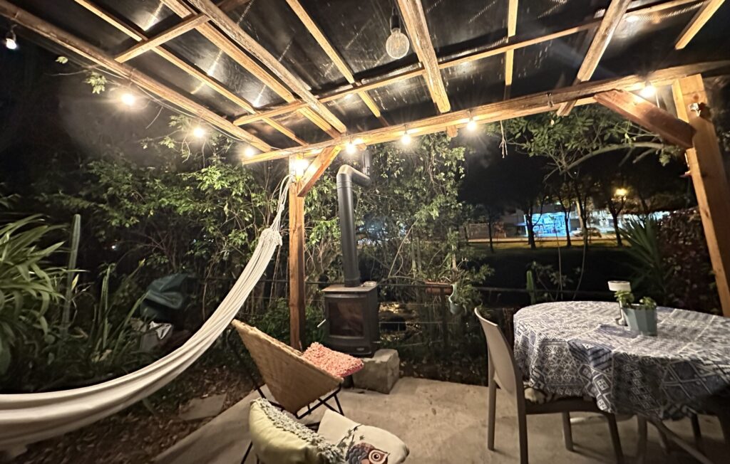 Outside covered gazebo