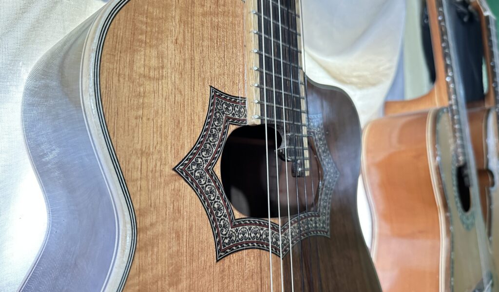 custom guitar with inlay