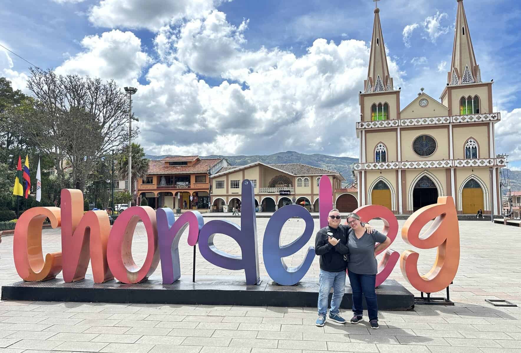Ruhi and I in front of the Chordeleg sign