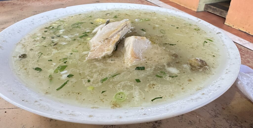 Roast chicken soup with yuca