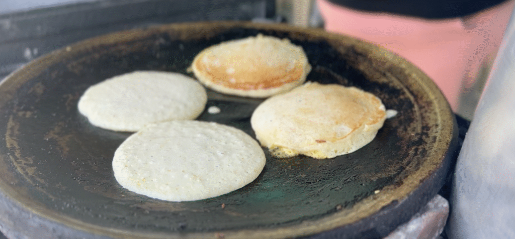 Tortillas on a grill