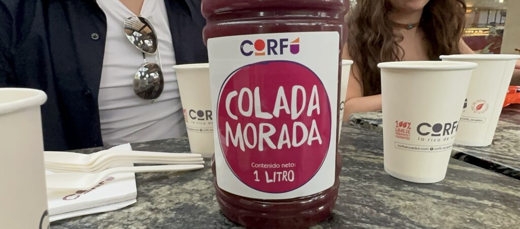 A bottle of Colada Morada