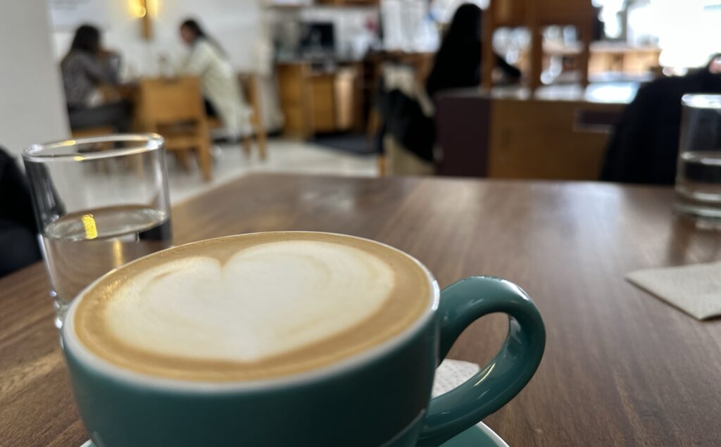 a cappuccino in a cafe