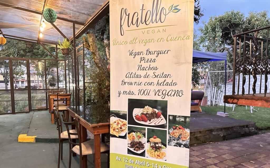 Sign for fratello vegan restaurant