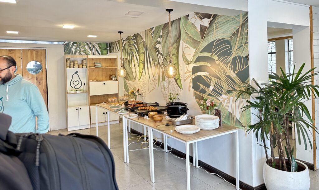 Part of the brunch buffet set up