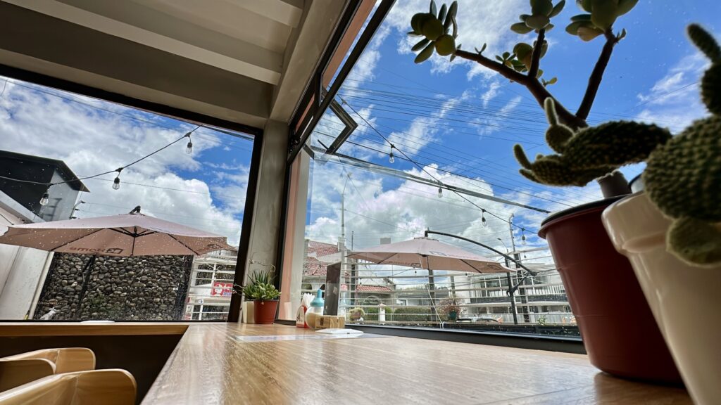 A view out the window of Pan Asia