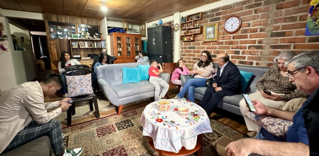 People sitting in a living room