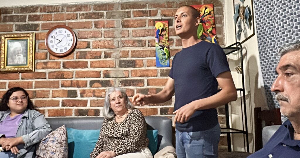 a man performs a song