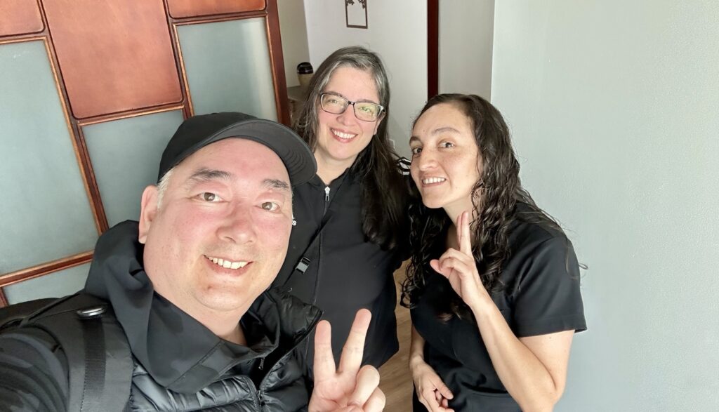 3 people posing for a picture