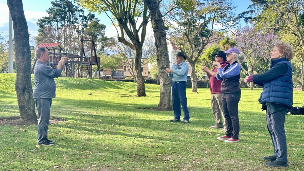 people practicing tai chi in the park