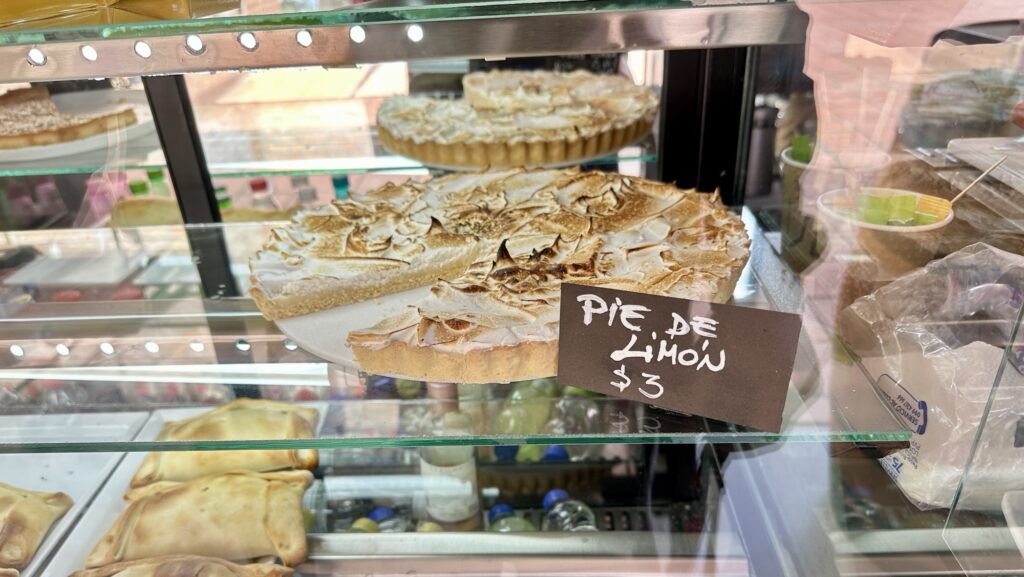 Pie de Limon in a display case