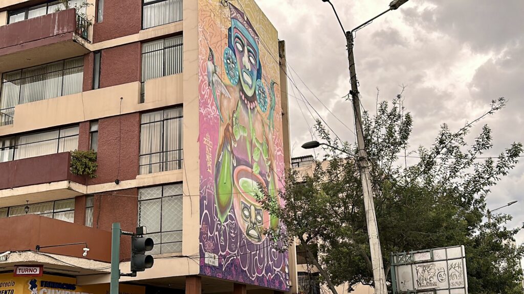 a mural on the side of a building