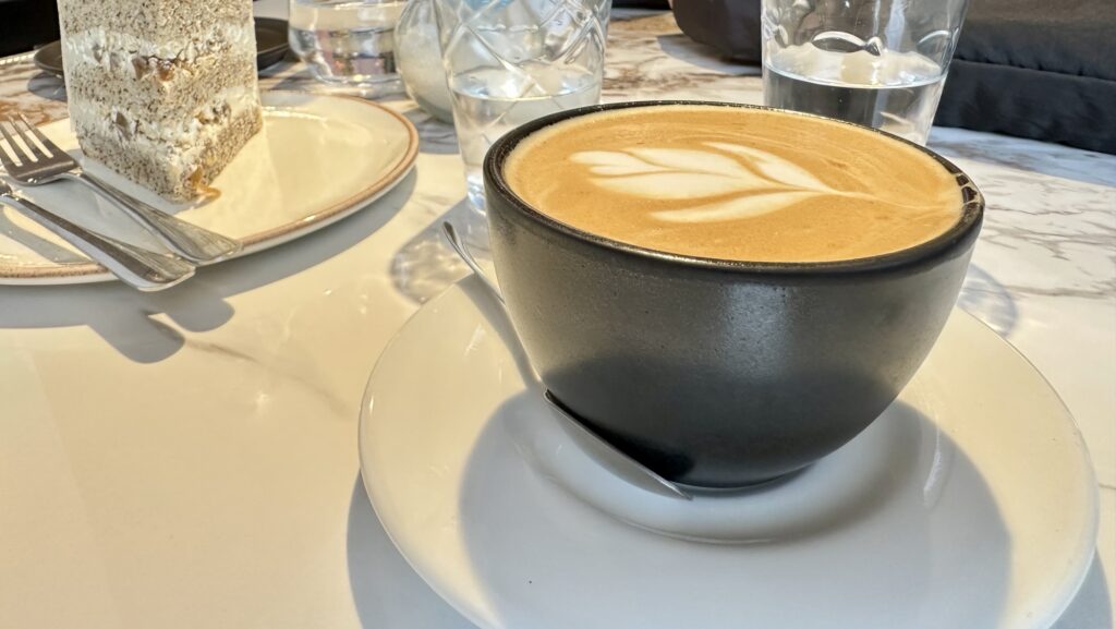 a flat white coffee drink