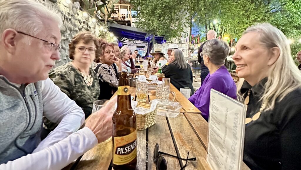 people sitting and talking