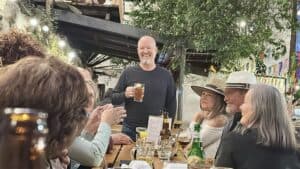A man giving a toast
