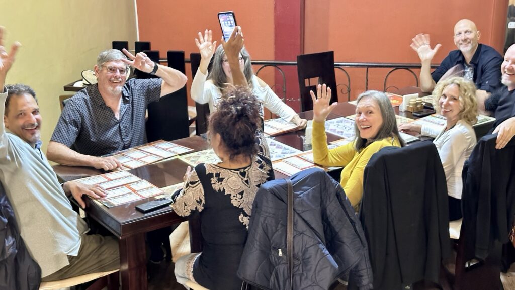 people at a table in a restaurant