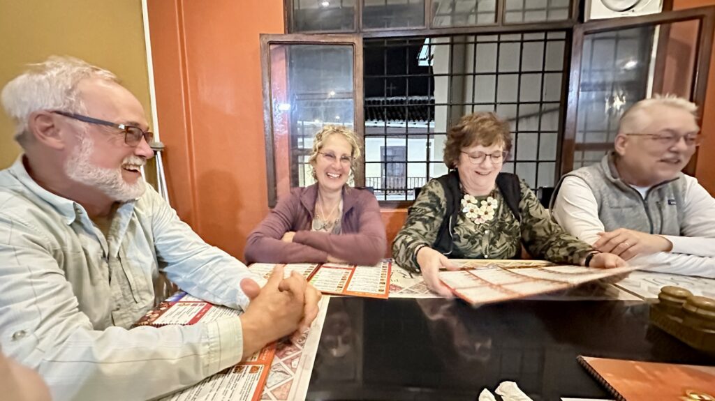 four people at a table
