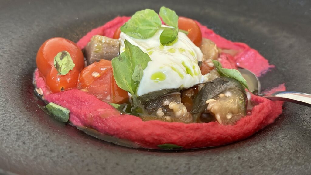 fancy plate of hummous