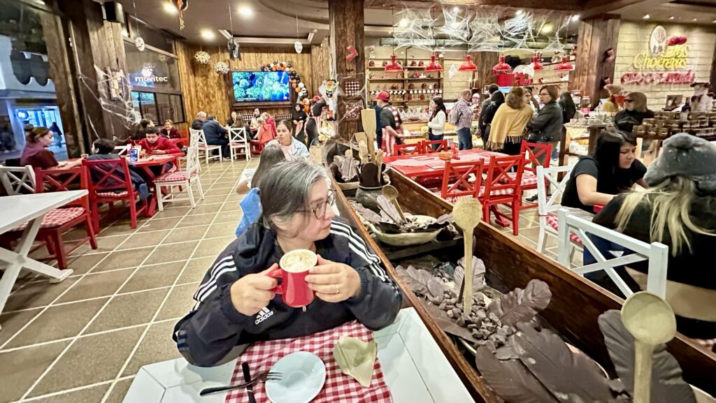 woman in a restaurant