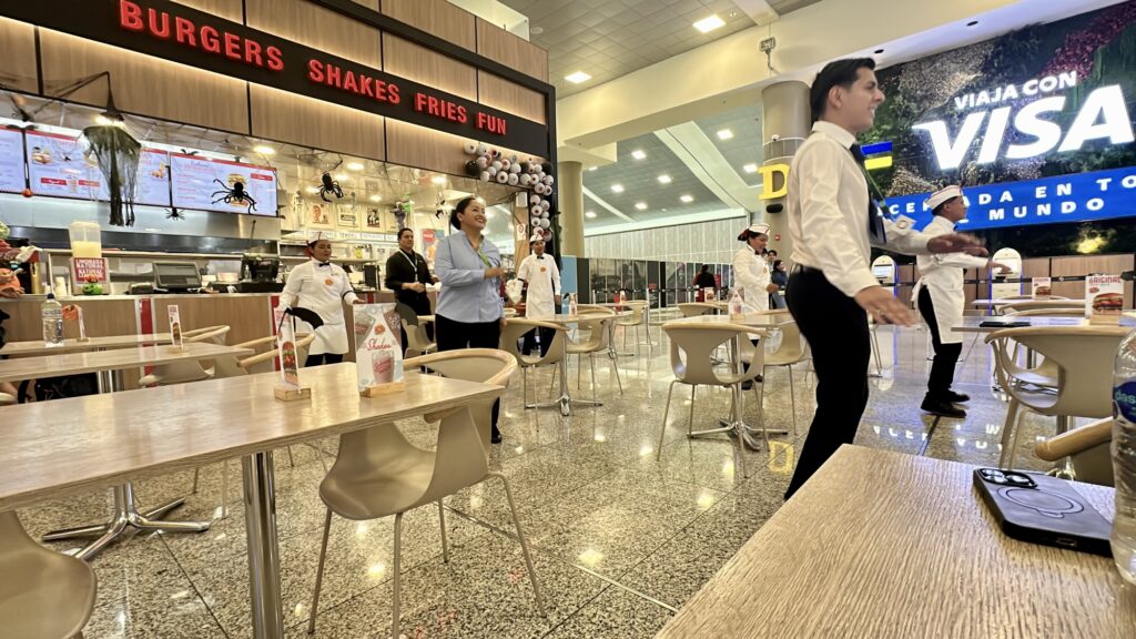 Johnny Rockets employees dancing