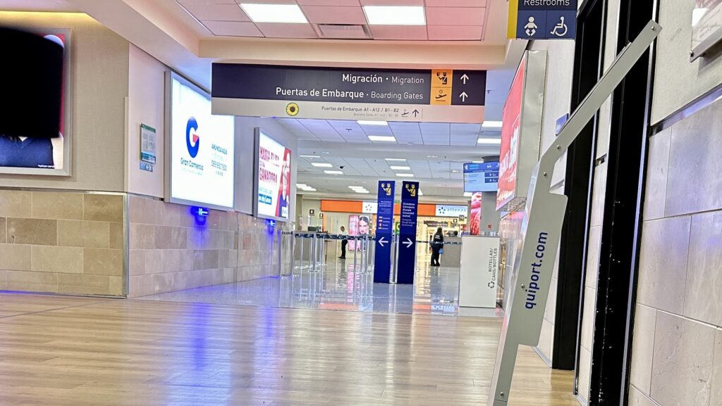 entrance to passport control in Quito