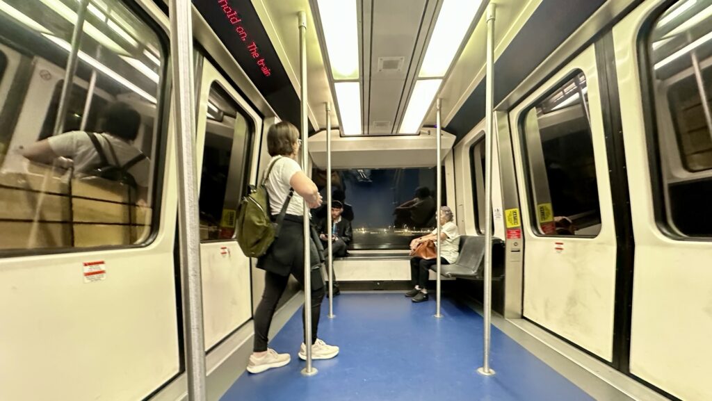 The airport shuttle train in Houston