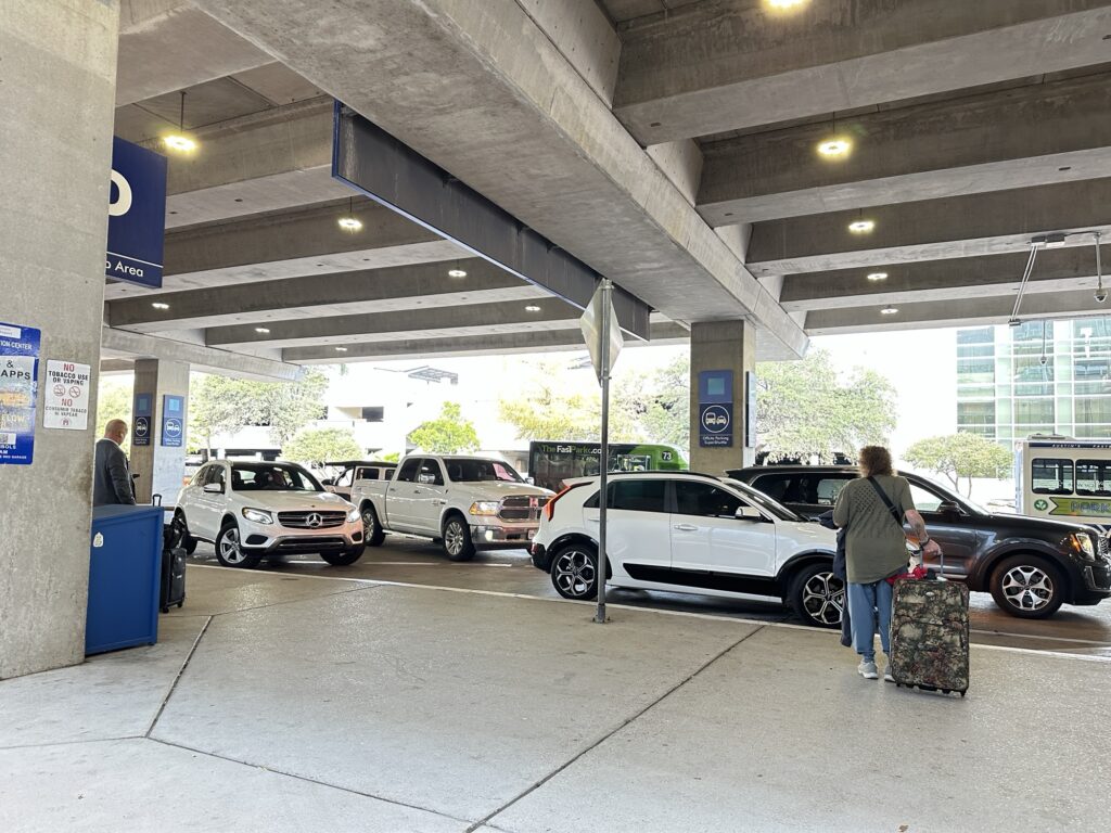 Curbside pickup at Austin airport