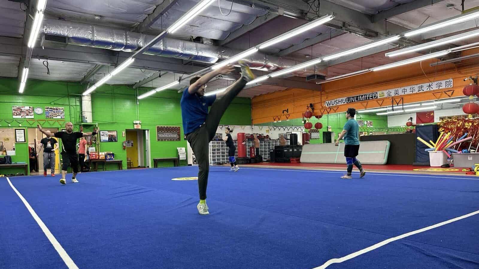 people practicing wushu