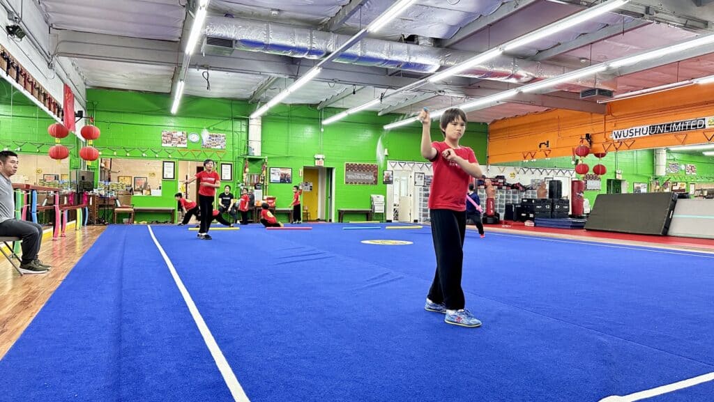 kids practicing wushu