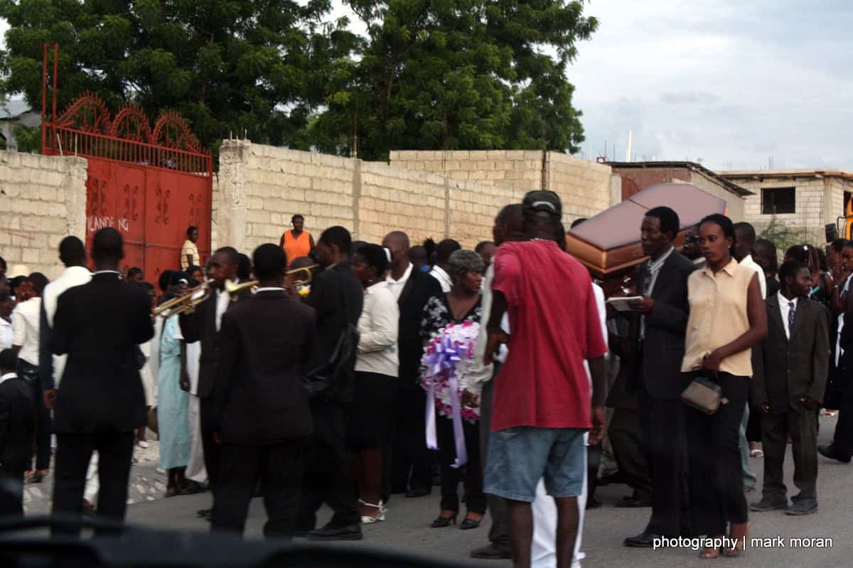 Funeral in progress, complete with brass band (Day 6: Thu, 9/17)